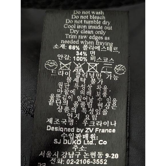 Zadig & Voltaire Womens Jacket FR 36 US Small Black Textured Designer Chic Edgy - Picture 8 of 8